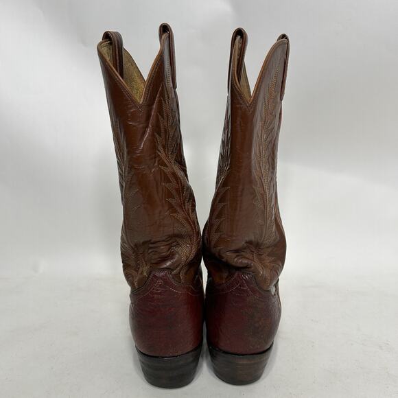 Vintage Tony Lama Leather Cowboy Boots Gold Label “Brown” main image 4